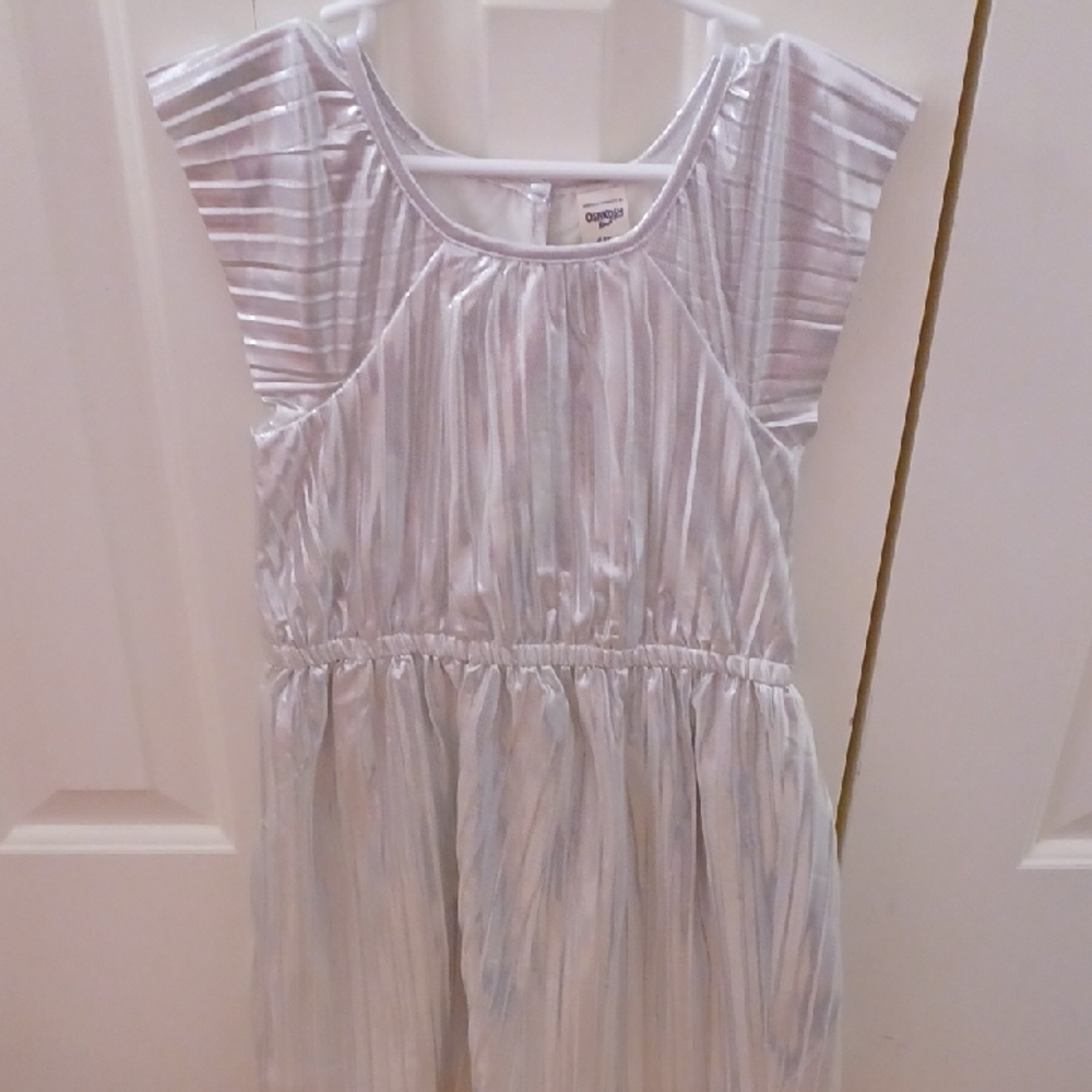 OshKosh B'gosh Silver Smocked Sundress with Flutter Cap Sleeves